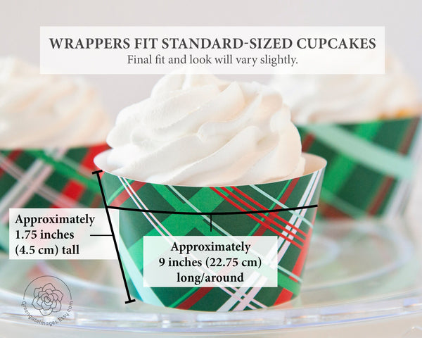 Christmas Plaid Cupcake Wrappers 