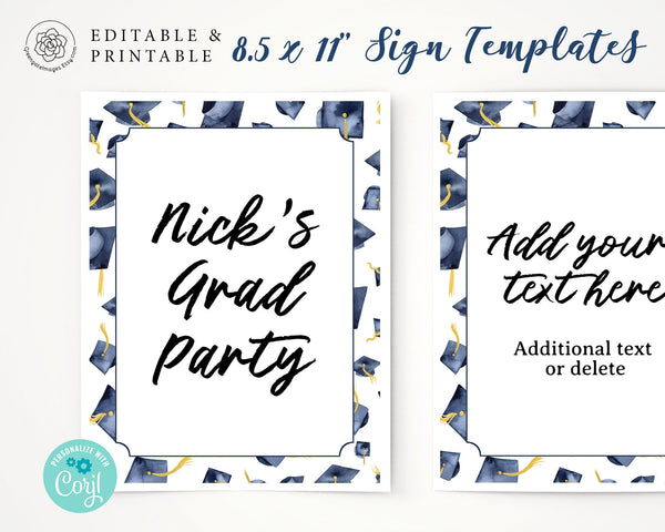 Graduation Sign Template - Printable Digital Download by Greengate Images