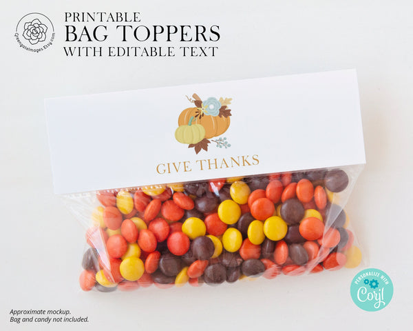 Thanksgiving / Fall Bag Toppers 