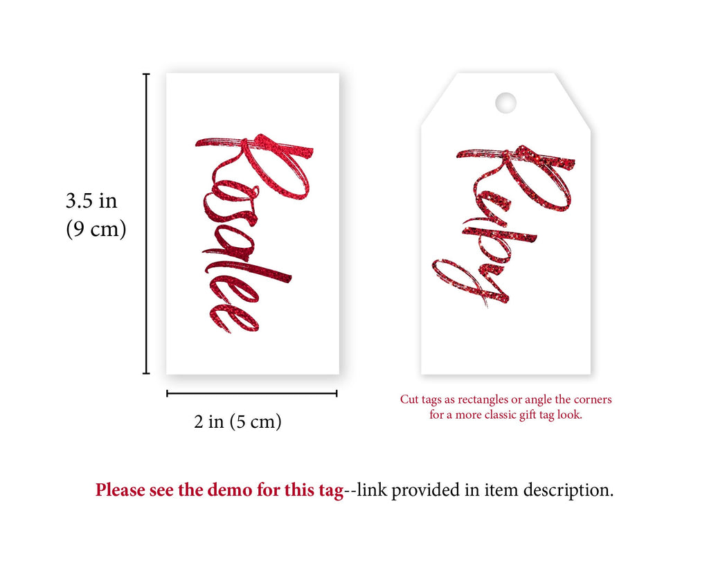 Red Metallic Name Gift Tags – Greengate Images