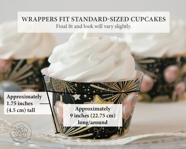 New Year's Cupcake Wrappers - Printable Digital Download by Greengate Images