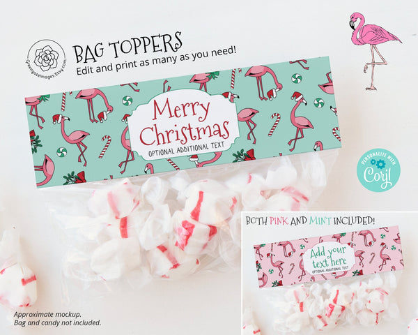 Christmas Flamingo Bag Toppers 