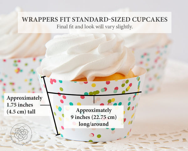 Confetti Cupcake Wrappers - Printable Digital Download by Greengate Images