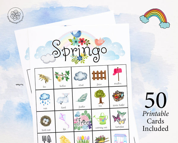 Spring Bingo - Watercolor I