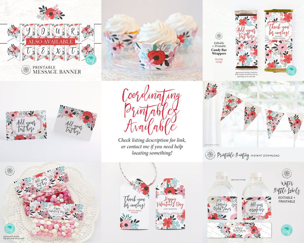 Valentine Floral Cupcake Wrappers 