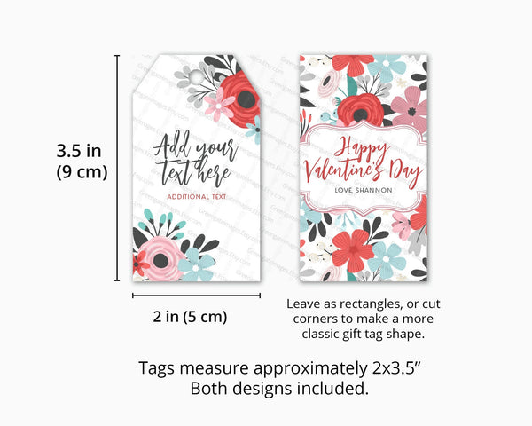Valentine Floral Gift Tags 