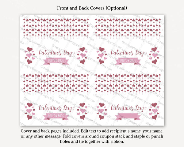 Valentine Coupon Template: Printable coupon book, editable coupons, diy tickets, candy alternative, treat coupons, love coupons, edit Corjl