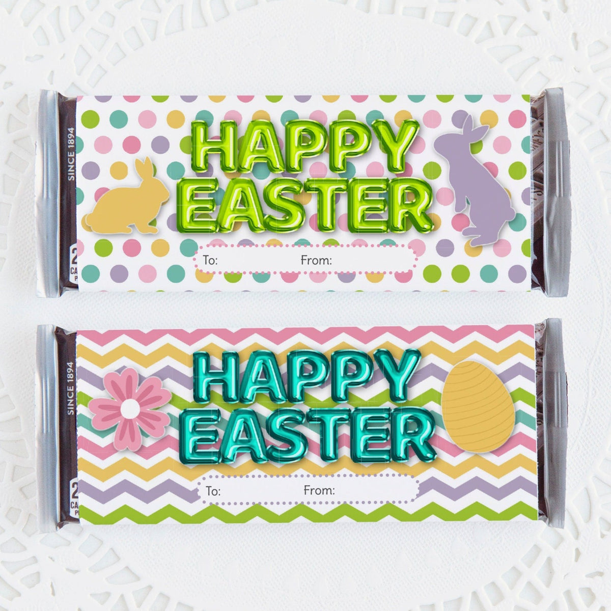 Easter Candy Bar Wrapper Set - Dots and Chevron – Greengate Images