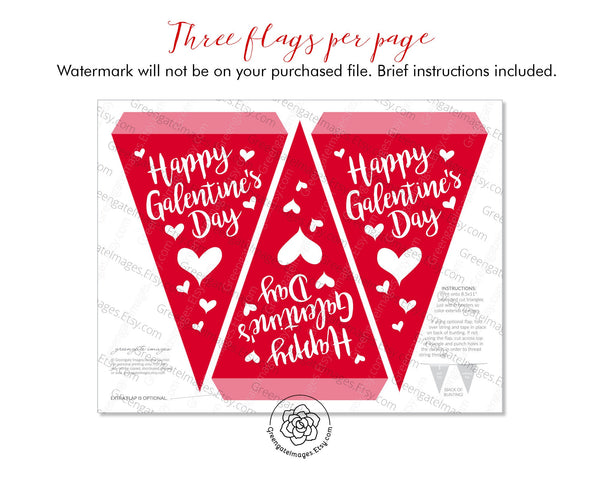 Happy Galentine's Day Bunting - Red