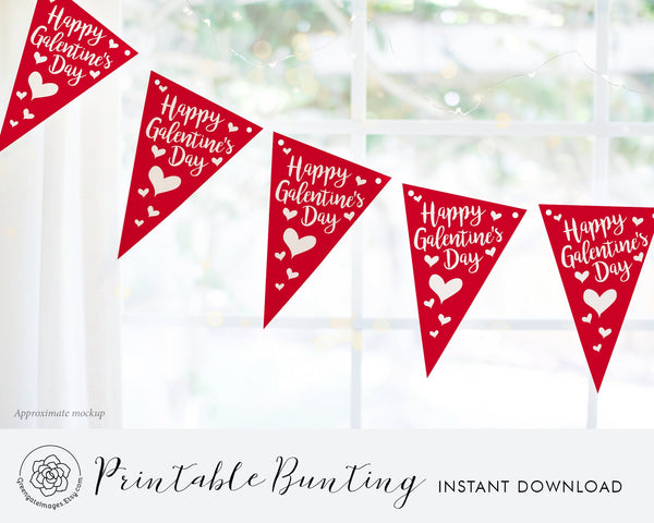 Happy Galentine's Day Bunting - Red