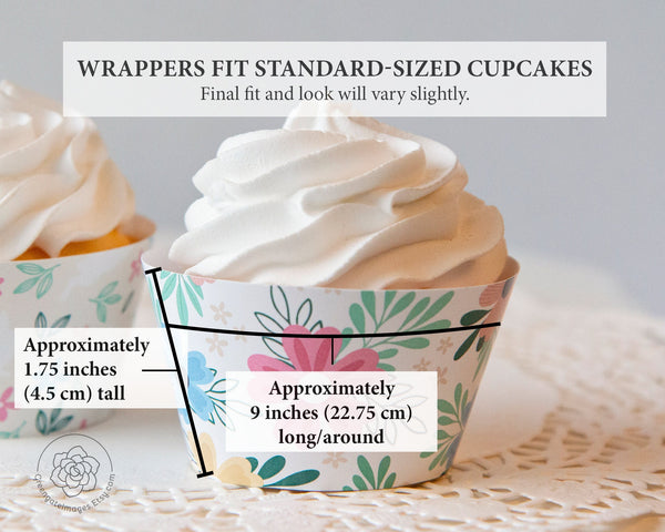 Easter Cupcake Wrappers - Floral Bunny