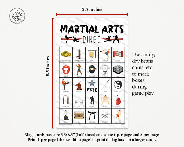 Martial Arts Bingo