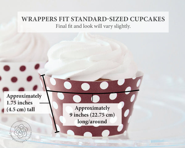 Brown Polka Dot Cupcake Wrappers - Printable Digital Download by Greengate Images