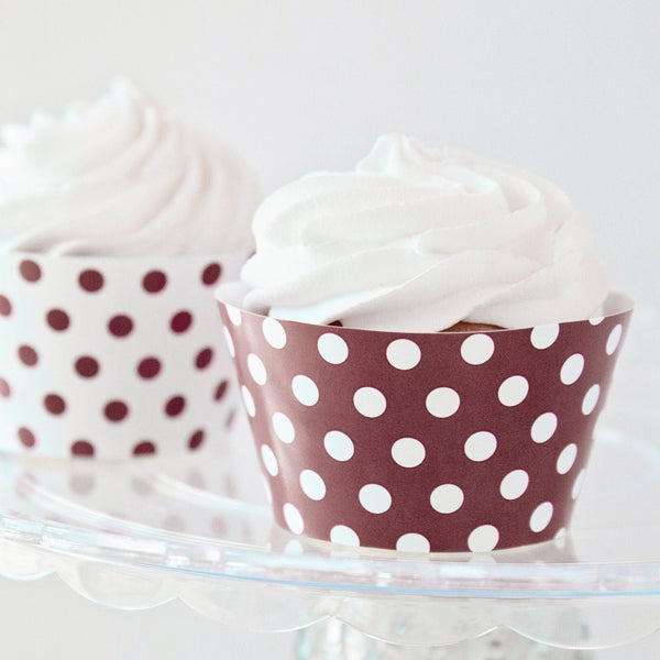 Brown Polka Dot Cupcake Wrappers - Printable Digital Download by Greengate Images