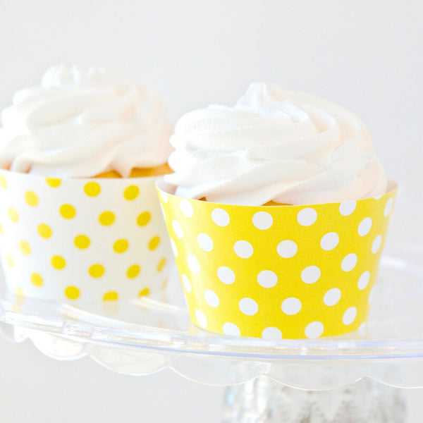 Yellow Polka Dot Cupcake Wrappers - Printable Digital Download by Greengate Images