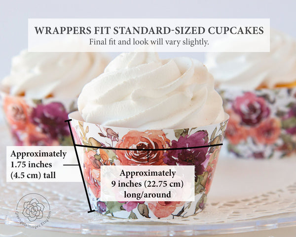 Wedding Cupcake Wrappers - Printable Digital Download by Greengate Images