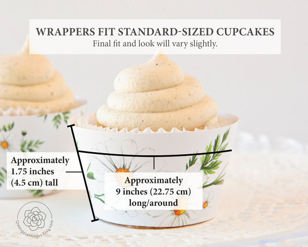 Daisy Cupcake Wrappers - Printable Digital Download by Greengate Images