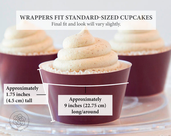 Solid Burgundy Cupcake Wrapper - Printable Digital Download by Greengate Images