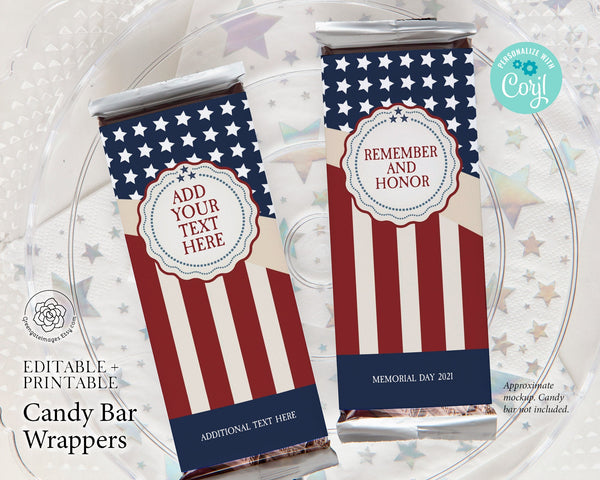 Patriotic Candy Bar Wrappers 