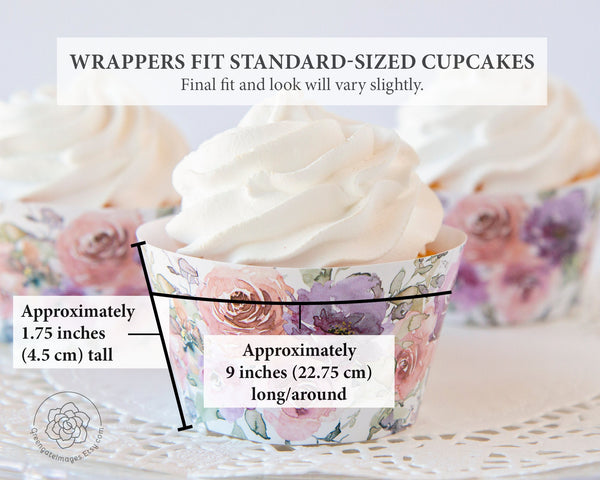 Wedding Cupcake Wrappers - Printable Digital Download by Greengate Images