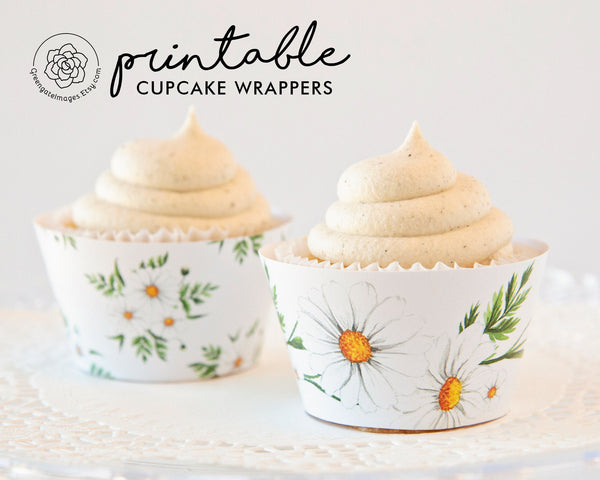 Daisy Cupcake Wrappers - Printable Digital Download by Greengate Images