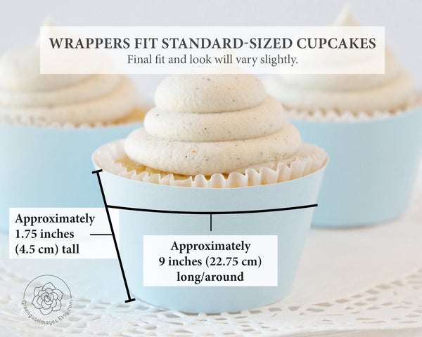 Solid Light Blue Cupcake Wrapper - Printable Digital Download by Greengate Images