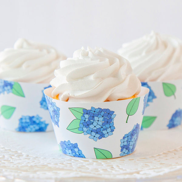 Hydrangea Cupcake Wrappers - Printable Digital Download by Greengate Images