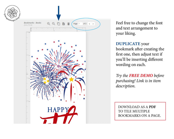 4th of July Bookmark 