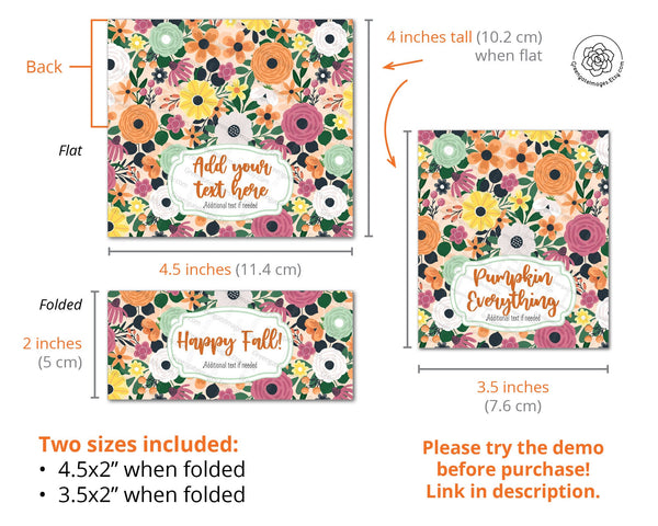 Fall Floral Cookie Pouch Topper 