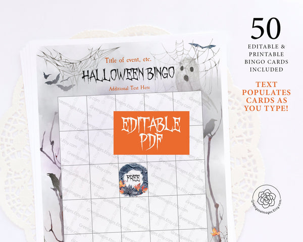 Halloween Bingo Template - Beautifully Spooky
