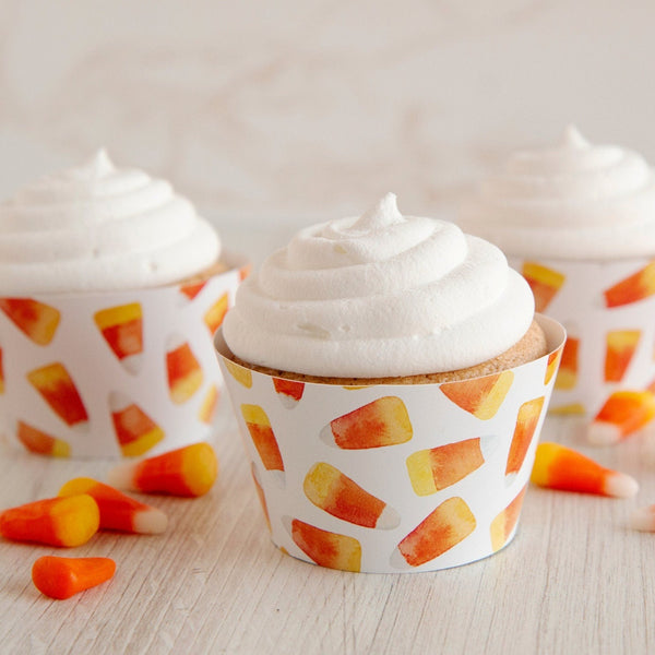 Printable Candy Corn Cupcake Wrappers 