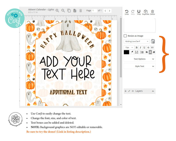 Halloween Candy Sign Template 
