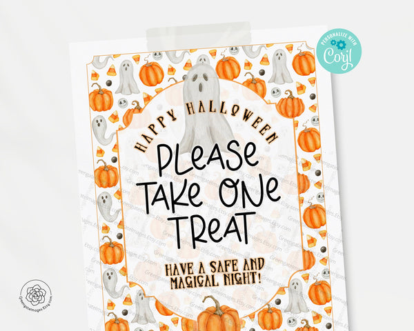 Halloween Candy Sign Template 