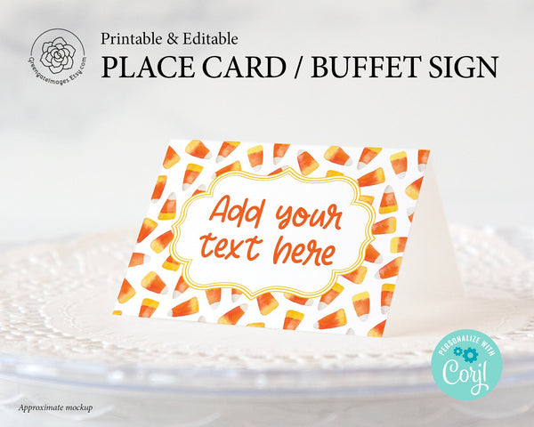 Candy Corn Place Card 