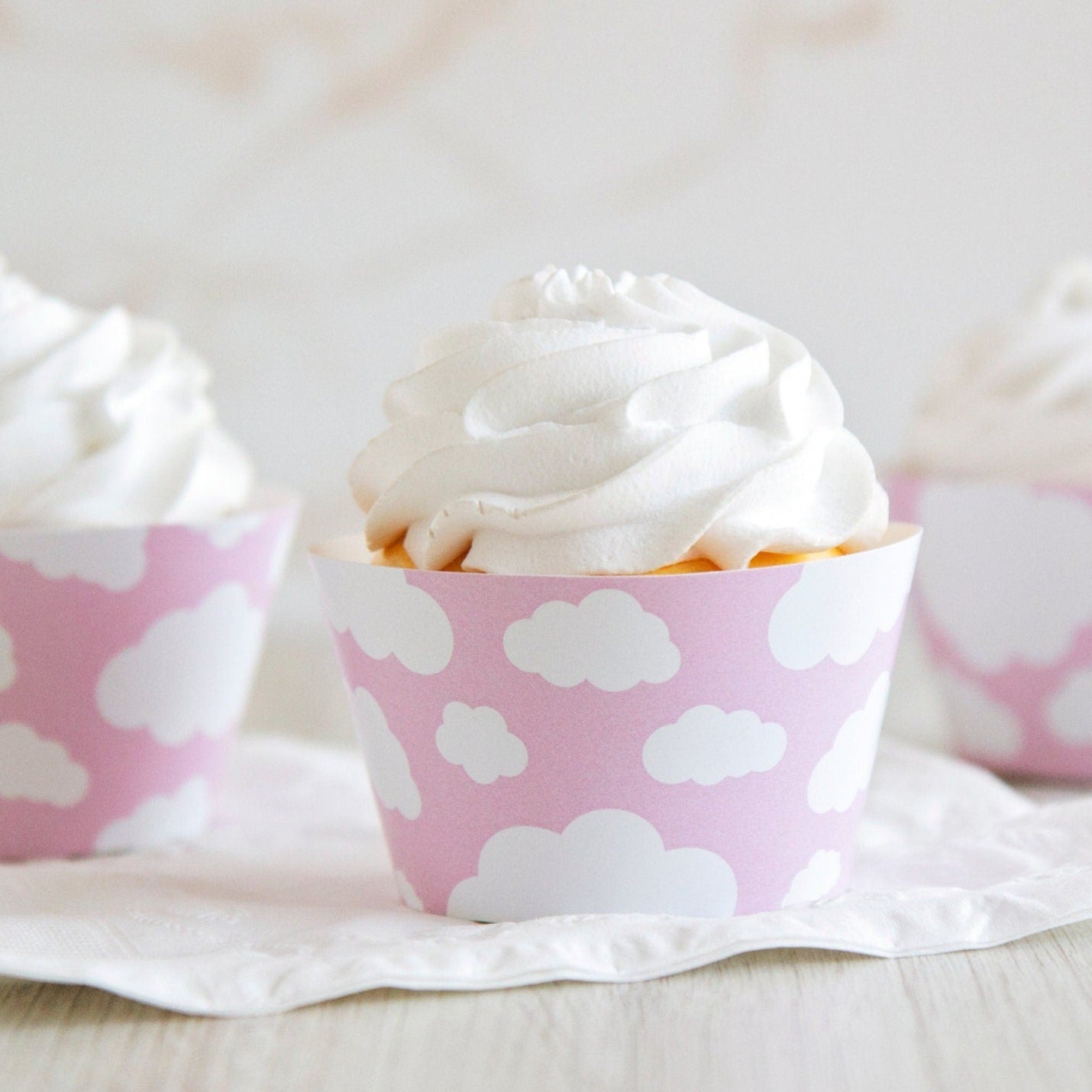 Cloud Cupcake Wrapper - Pink