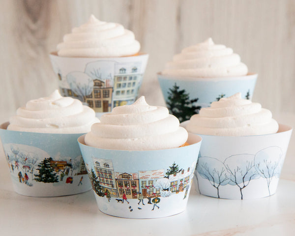 Christmas Town Cupcake Wrappers 