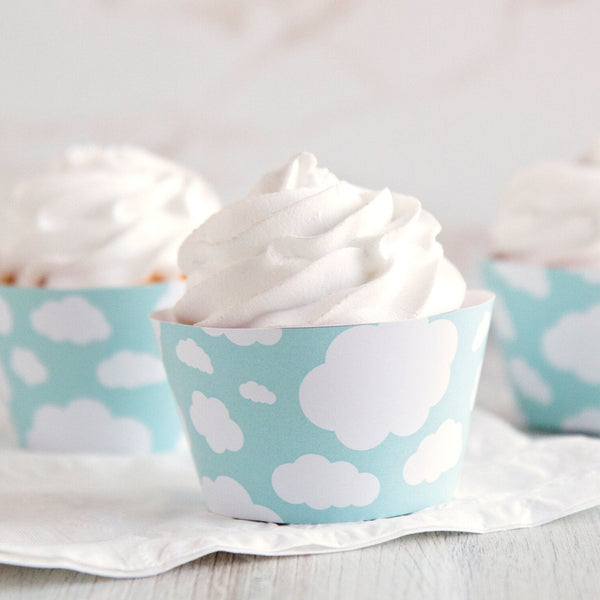 Cloud Cupcake Wrapper - Aqua