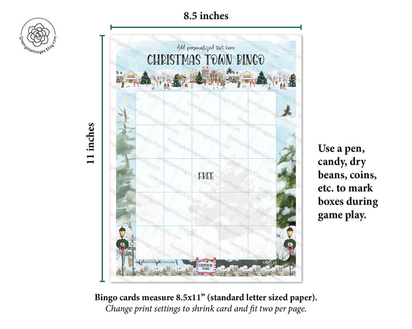 Christmas Town Bingo Template