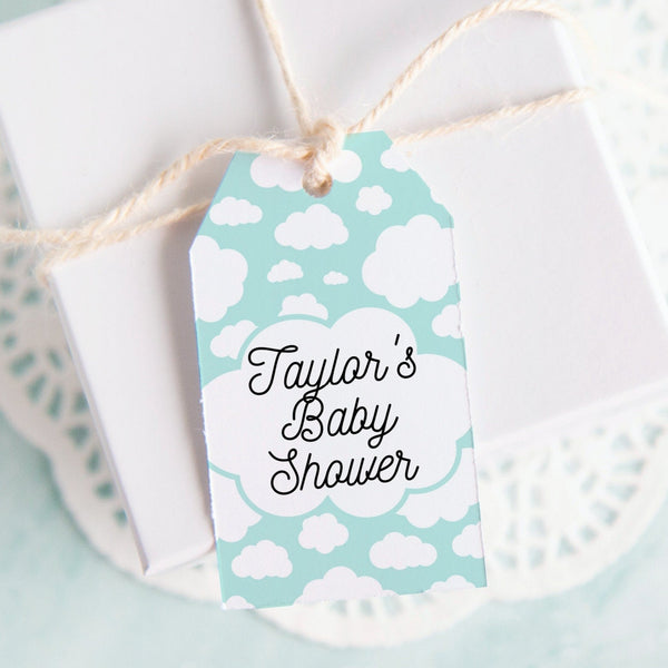 Aqua Cloud Gift Tags 