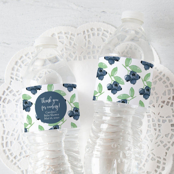 Blueberry Water Bottle Label - Printable Digital Download by Greengate Images