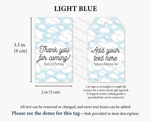 Light Blue Cloud Gift Tags 