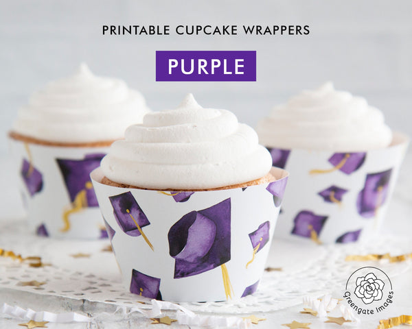 Purple Graduation Cupcake Wrapper 