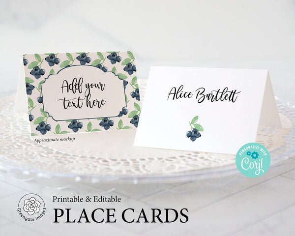 Blueberry Buffet Signs / Place Cards 