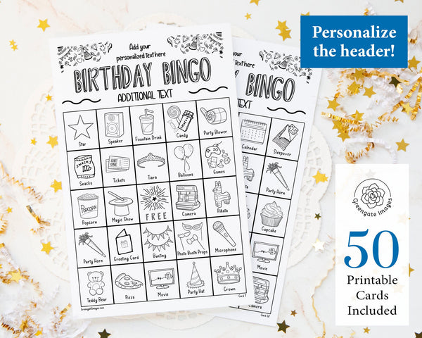 Personalized Birthday Bingo