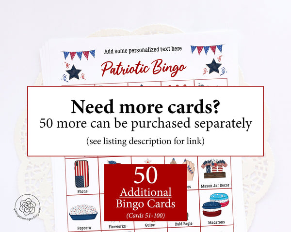 Patriotic Bingo - Personalize the Header
