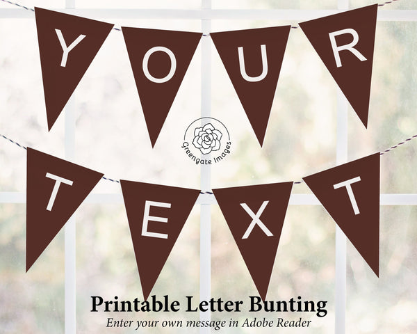 Brown Letter Banner Bunting Printable 