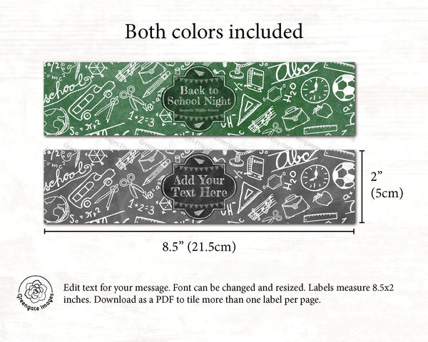 School Chalkboard Water Bottle Labels – Greengate Images School Chalkboard Water Bottle Labels – Greengate Images