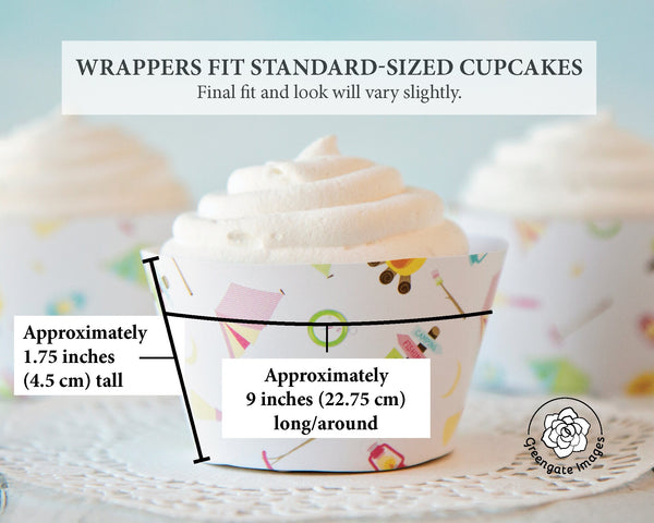Pink Camping Cupcake Wrapper - Printable Digital Download by Greengate Images