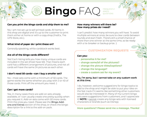 Flower Bingo Cards: Printable bingo, 50 cards, senior citizen activities, kids game idea, educational homeschooling, easter game, game ideas