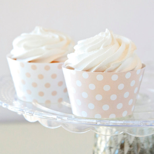 Peach Polka Dot Cupcake Wrappers - Printable Digital Download by Greengate Images